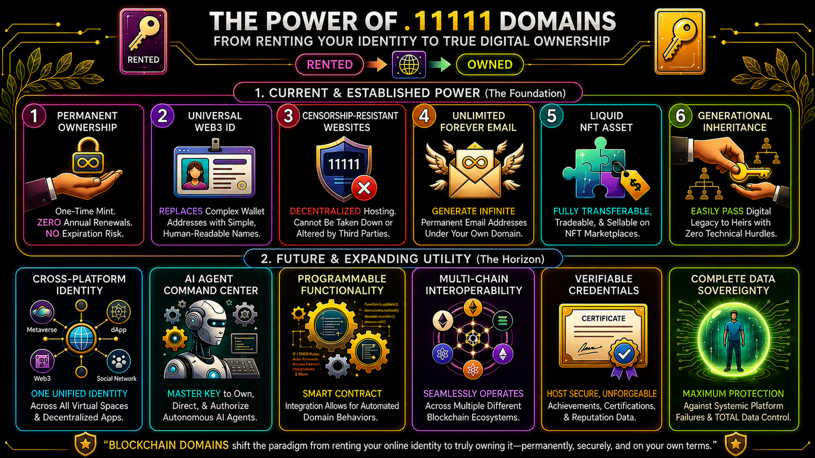 Forever Domains Have Power Of No Renewals